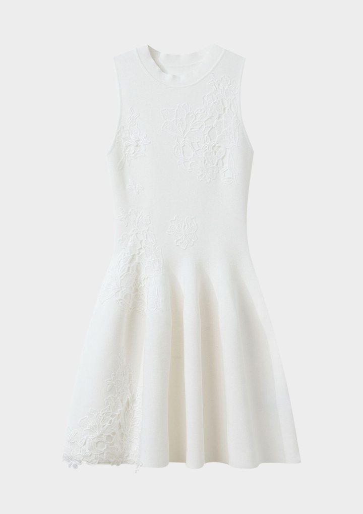 Ivory Floral Skater Dress