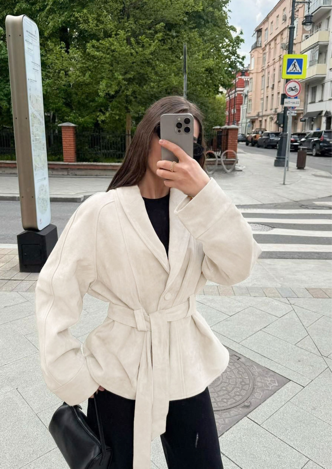 Elise Suede Belted Jacket