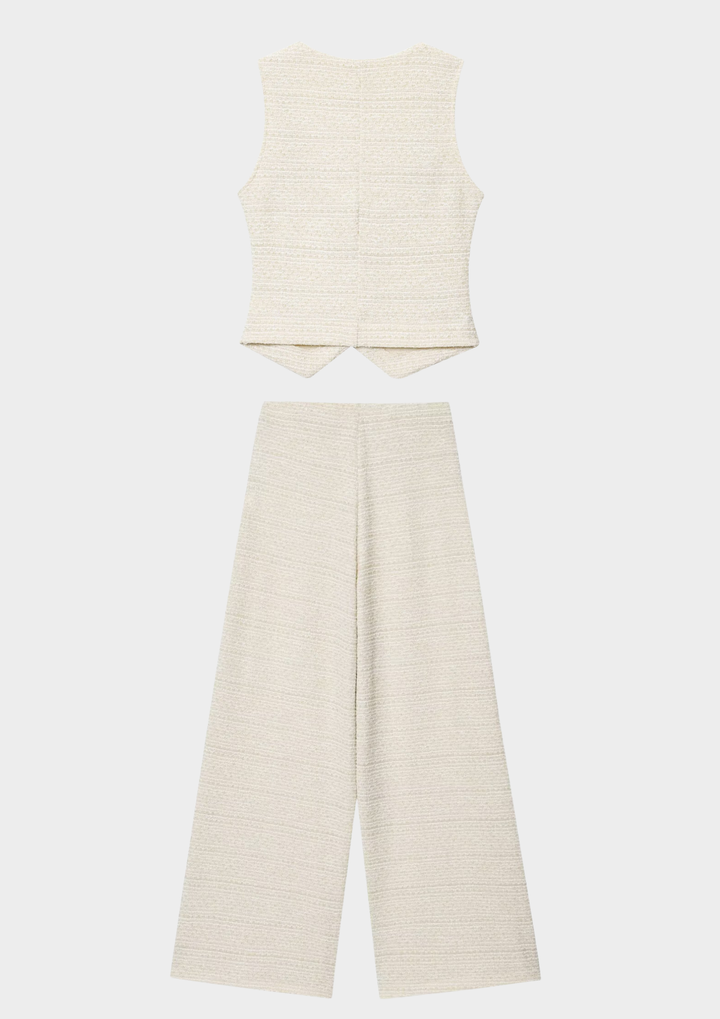 Marais Tweed Vest &amp; Wide Leg Trouser Set