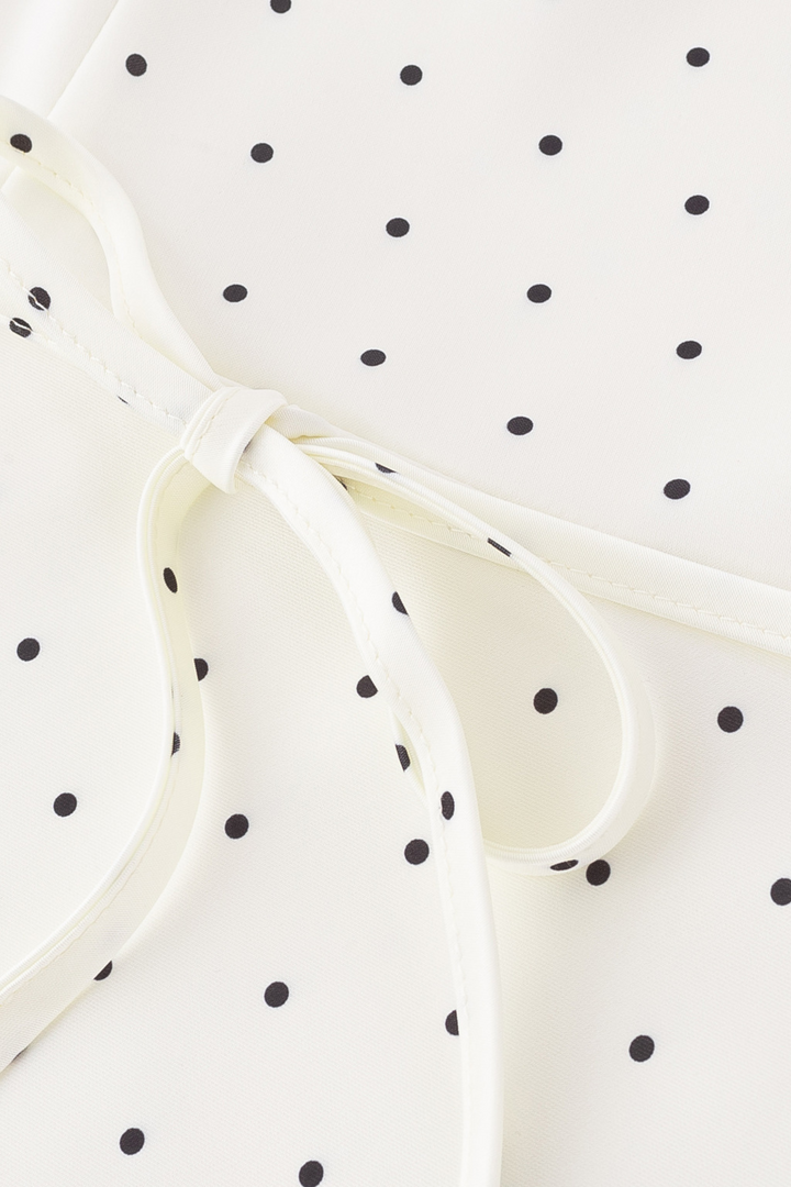 Lily-Retro Charm Polka Dot Satin V Neck Maxi Dress