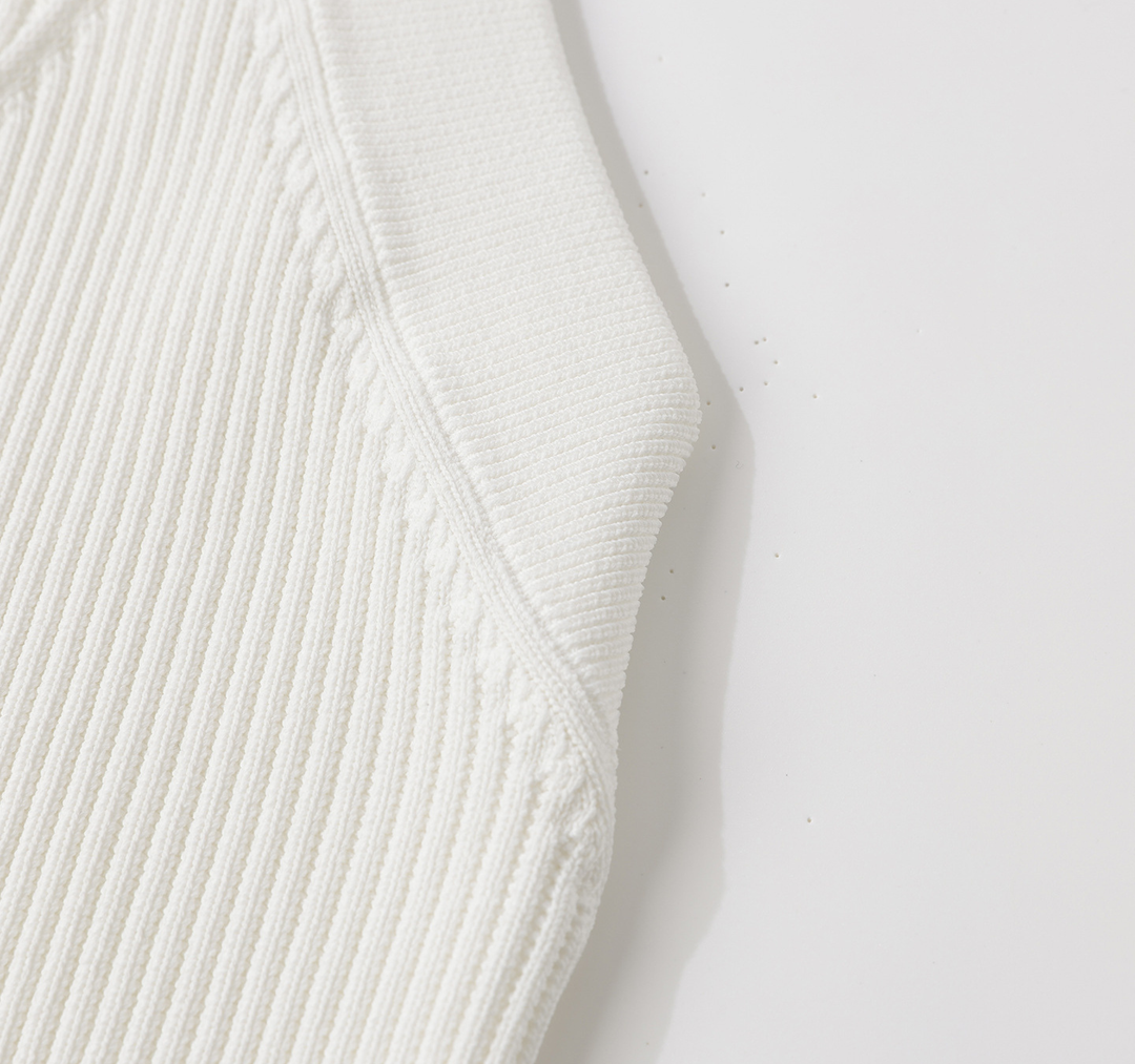 Ivory Ribbed Halter Knit Top