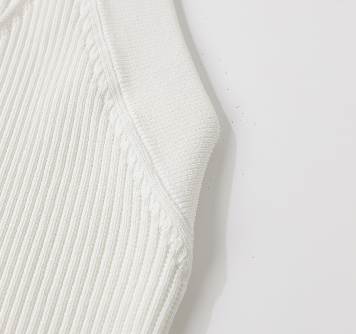 Ivory Ribbed Halter Knit Top