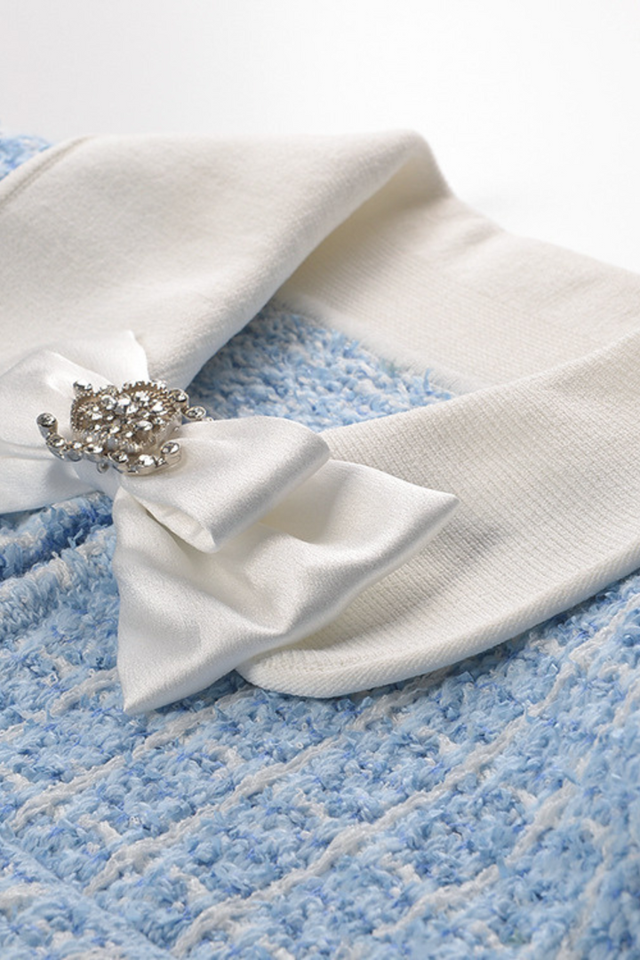 Elegance Bow Tailored Tweed Mini Dress