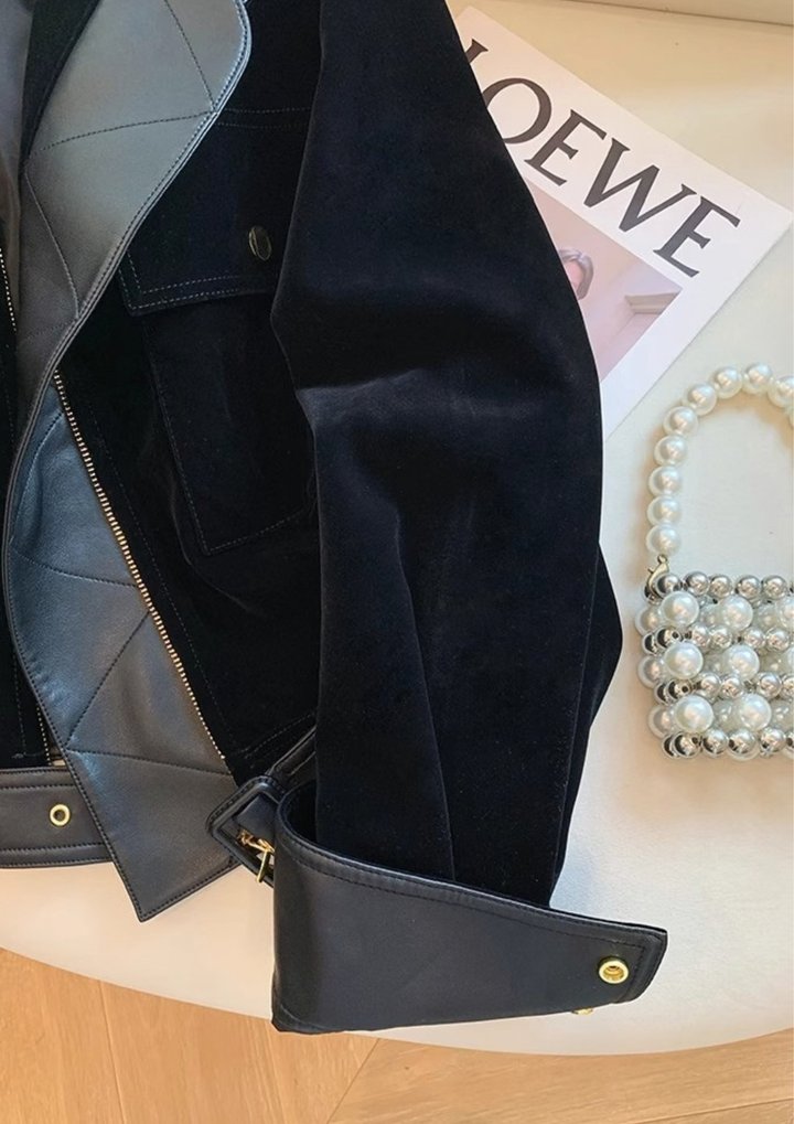 Black Edge Belted Jacket