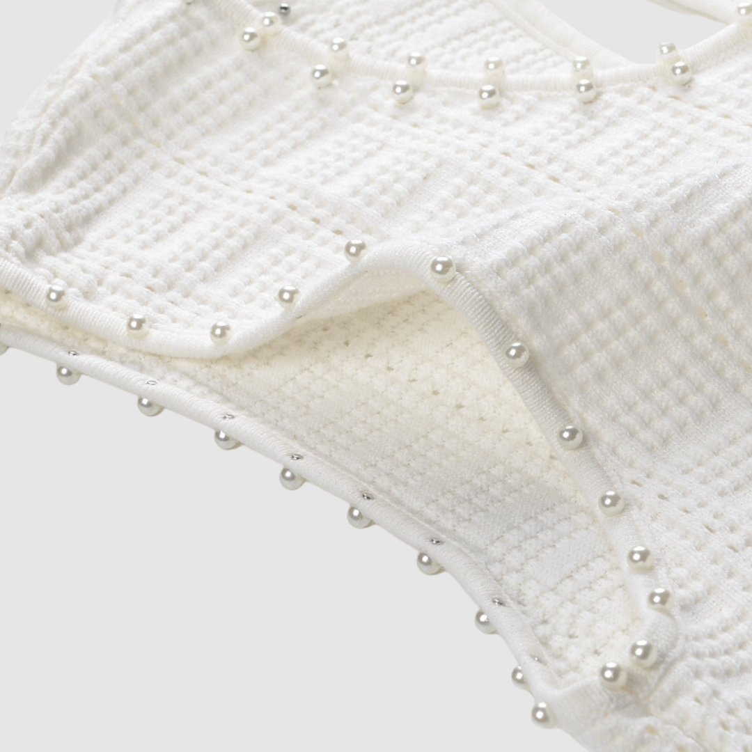 Ivory Pearl Ice  Knit Maxi Dress