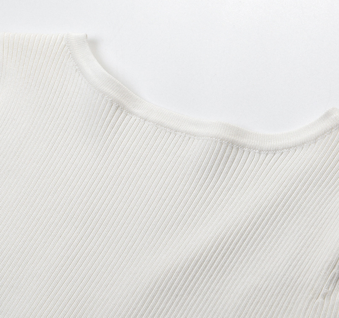 Ivory Lace Ribbed Bodysuit