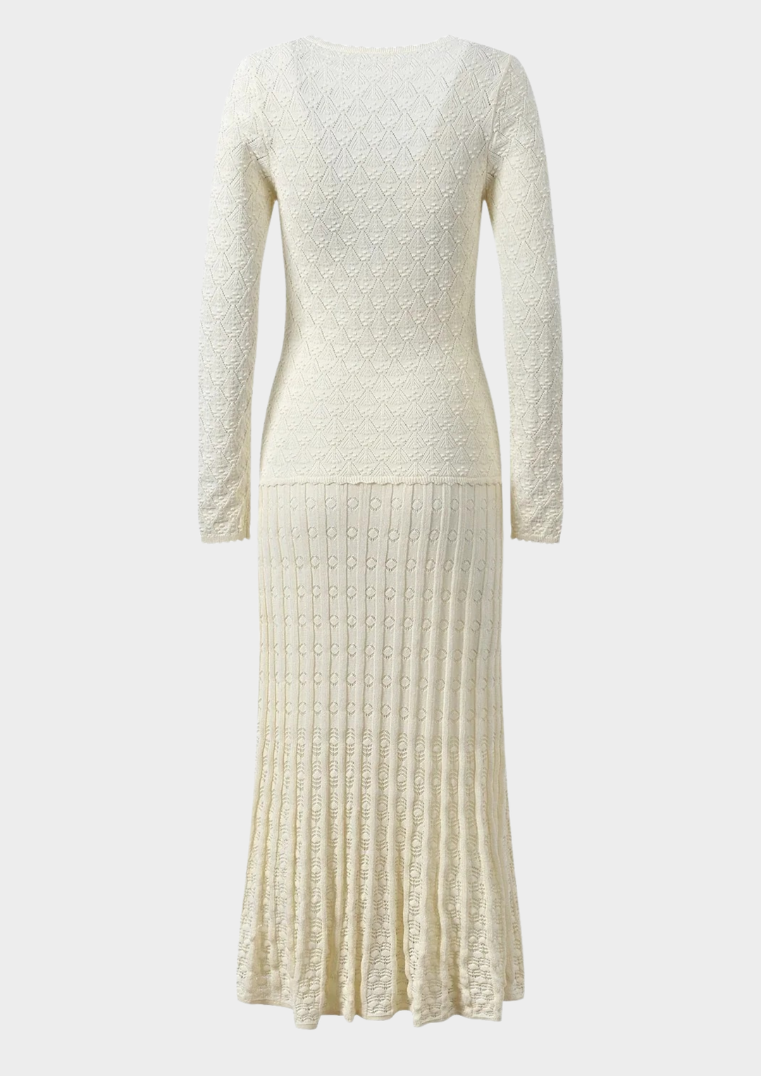 Mirella Crochet V Neck Knit Maxi Dress