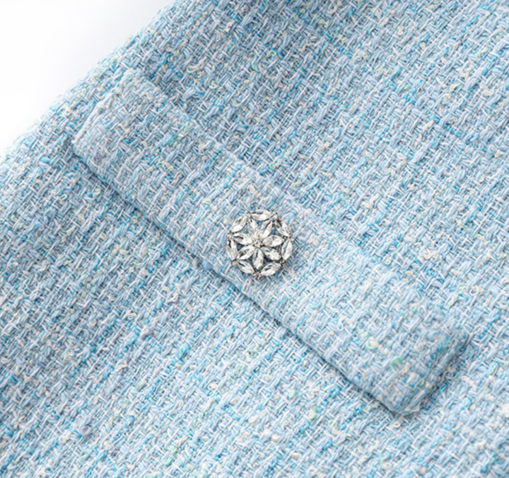 Sky Blue Tweed Shift Dress