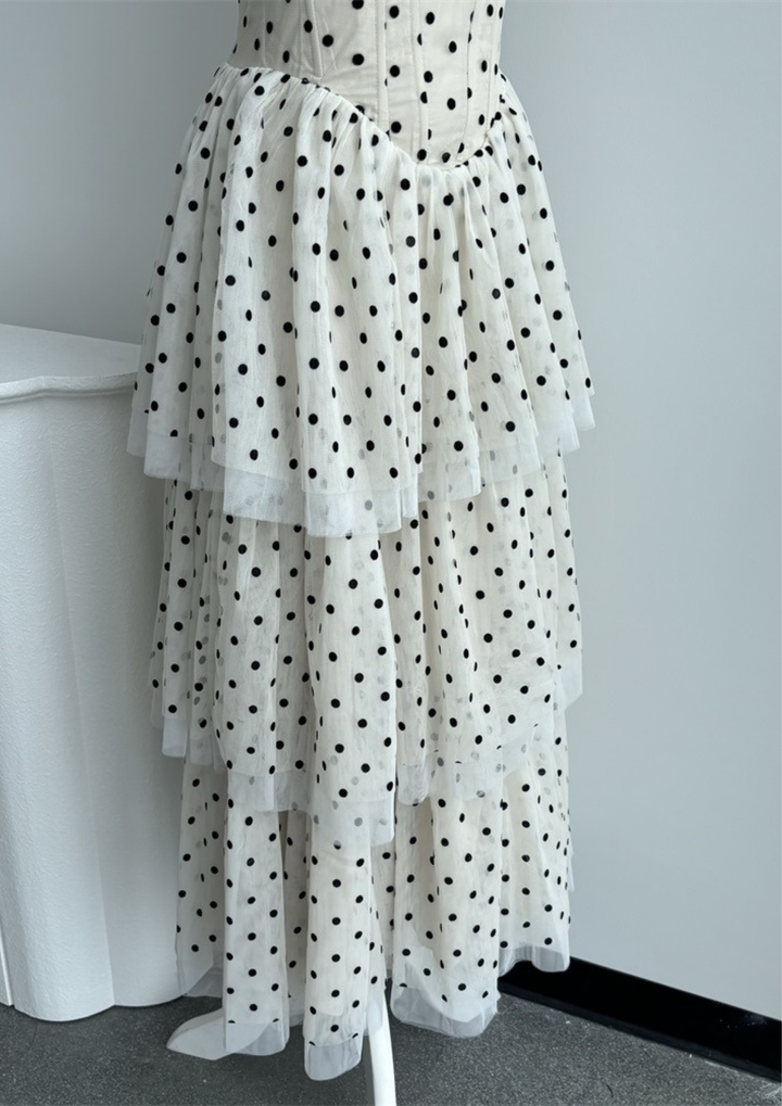 Vintage Layered Polka Maxi Dress