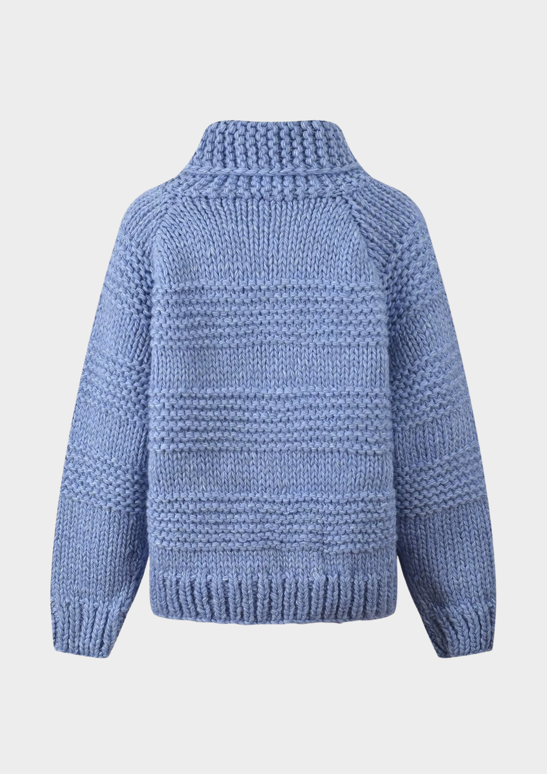 Chunky Wavy Knit Zipper Cozy Jacket