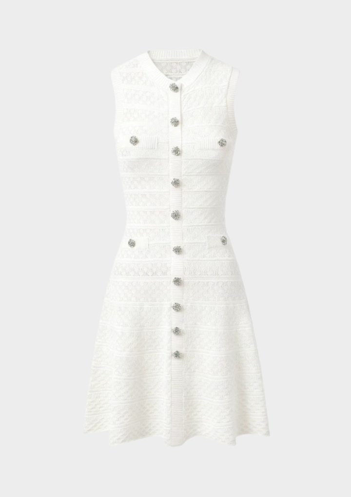 Blush Crystal Button Knit Dress