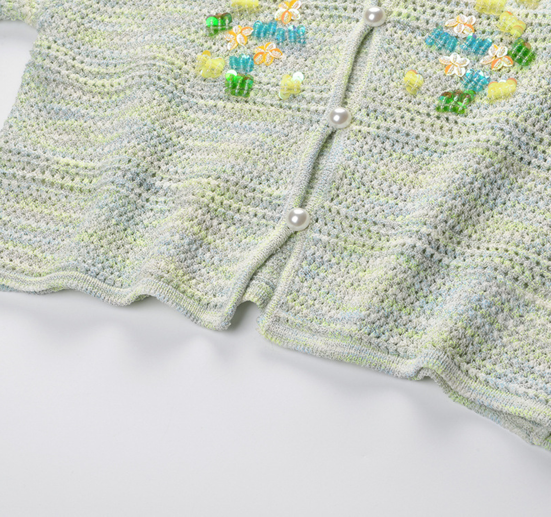 Mint Blossom Knit Three Piece Set