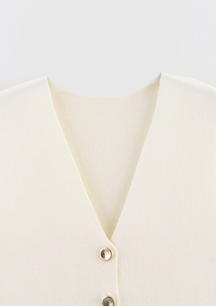Classic Knit Button Vest