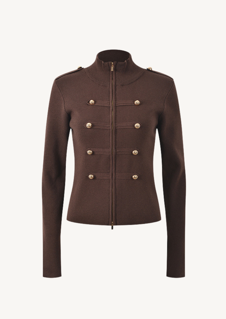 Victoria Military Zip Knit Jacket