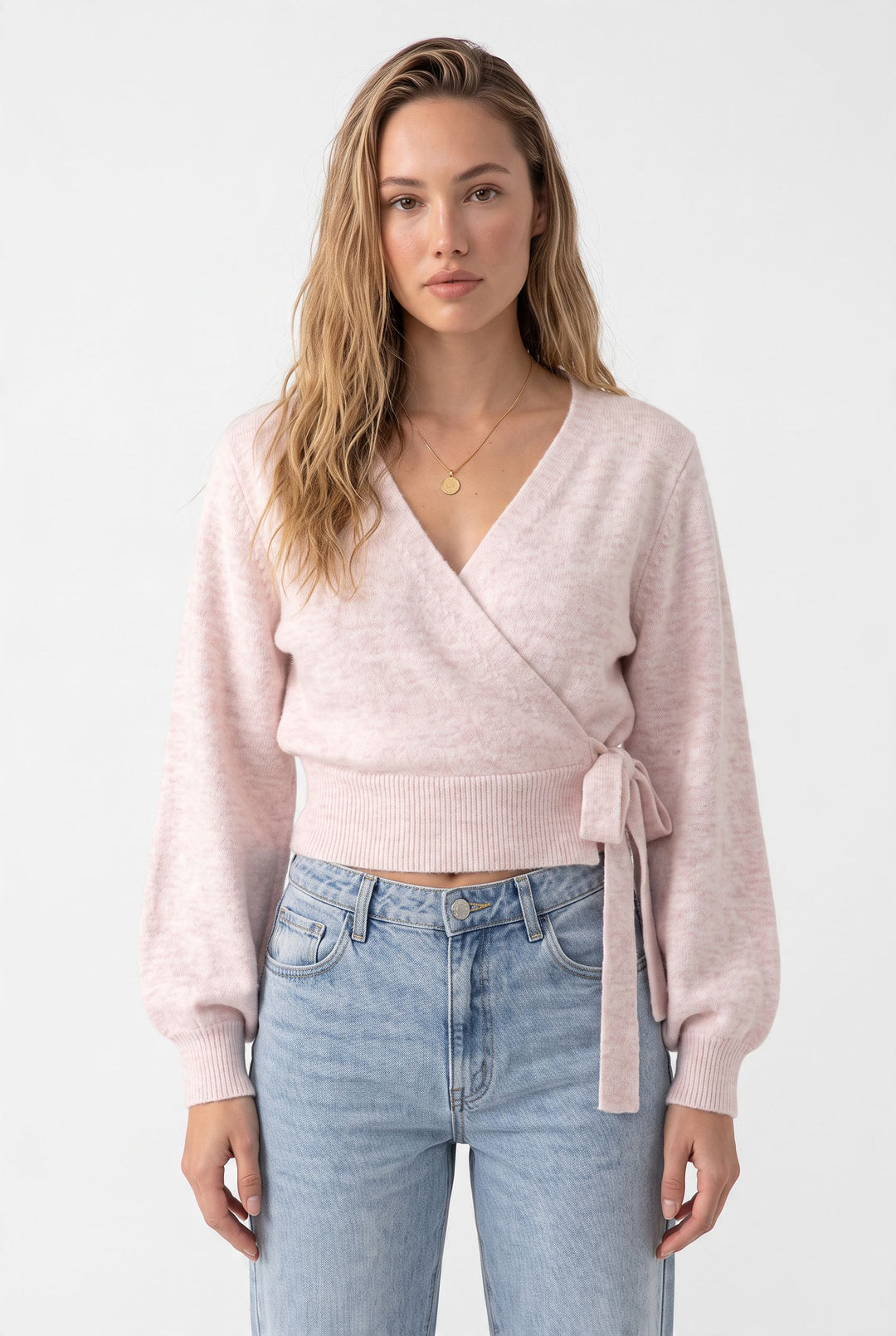 Valeria Elegant Wrap Knit Top