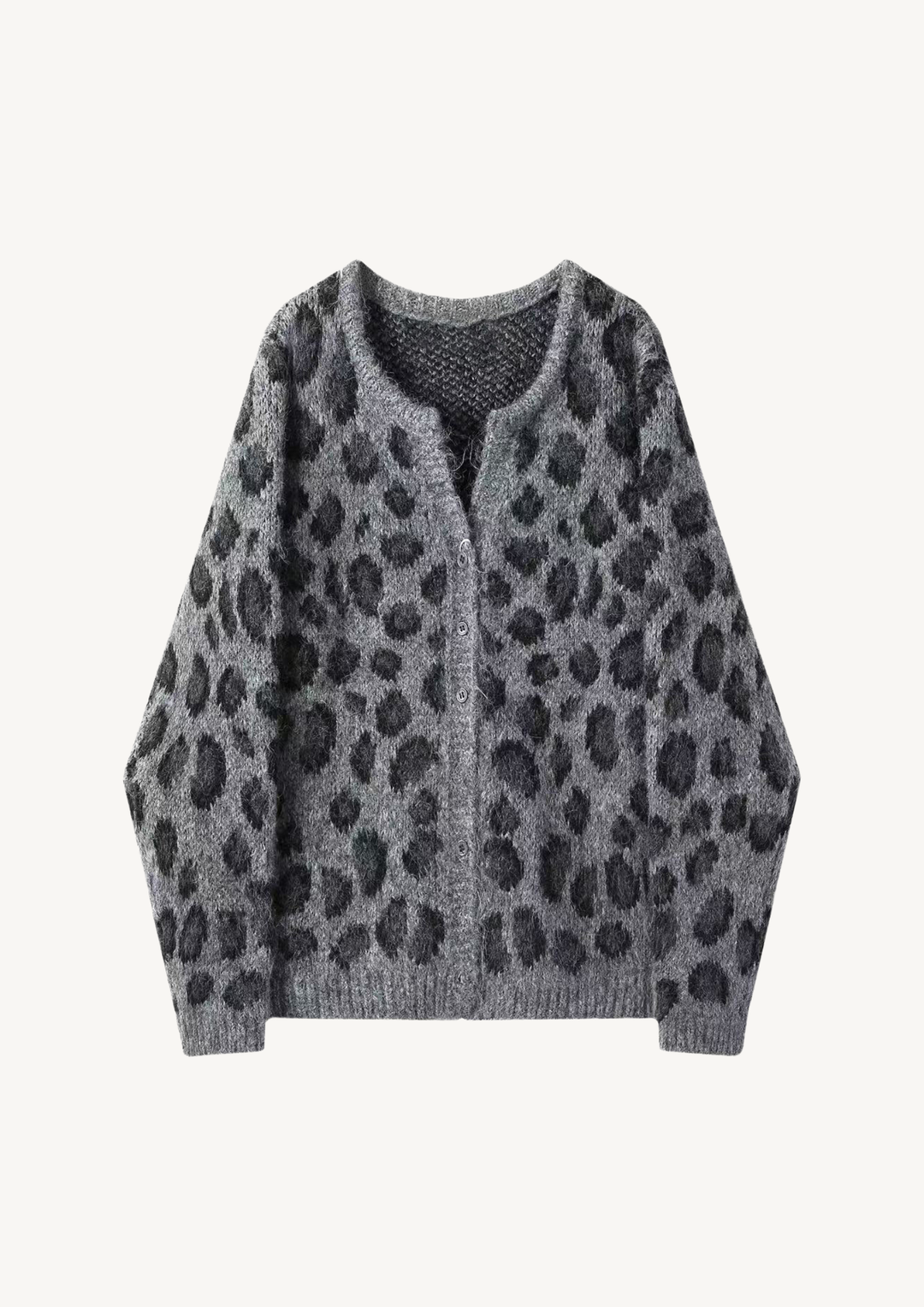Daphne Fuzzy Leopard Knit Cardigan