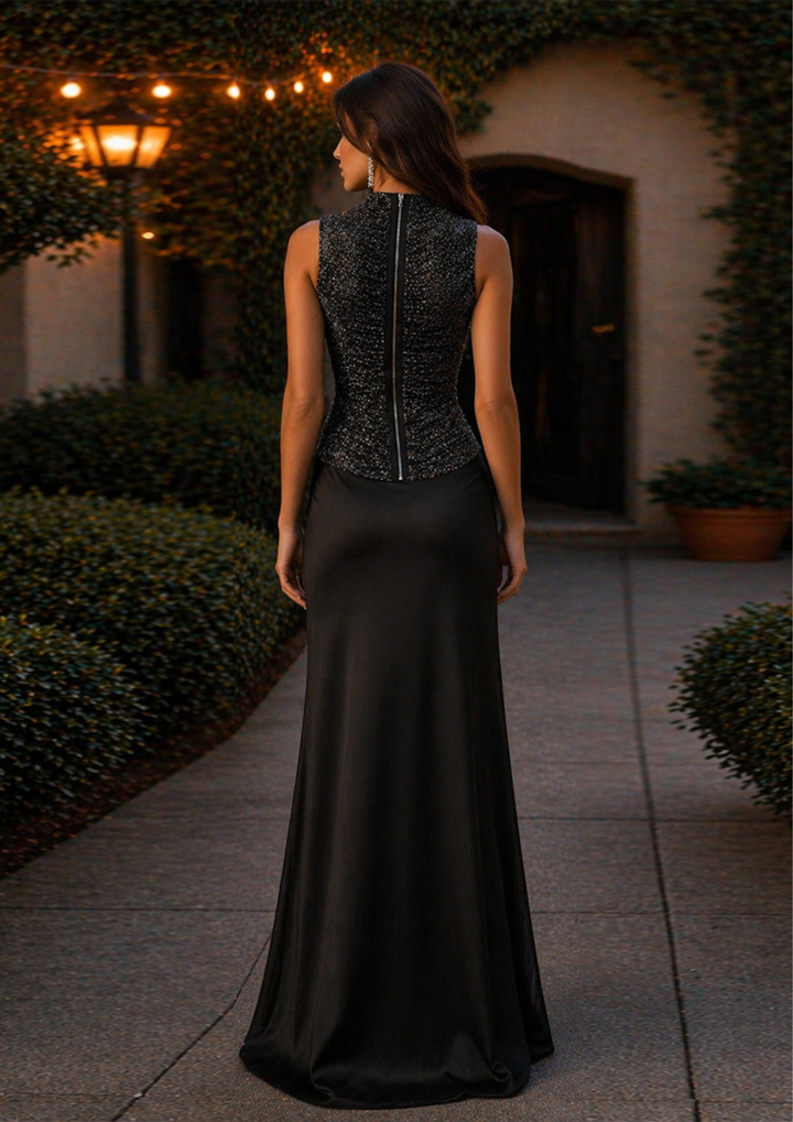 Shimmer Ruched Satin Mermaid Gown