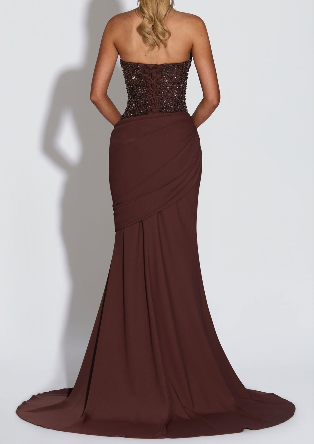 Semi Sheer Embellished Halter Sparkle  Sequin Maxi Dress