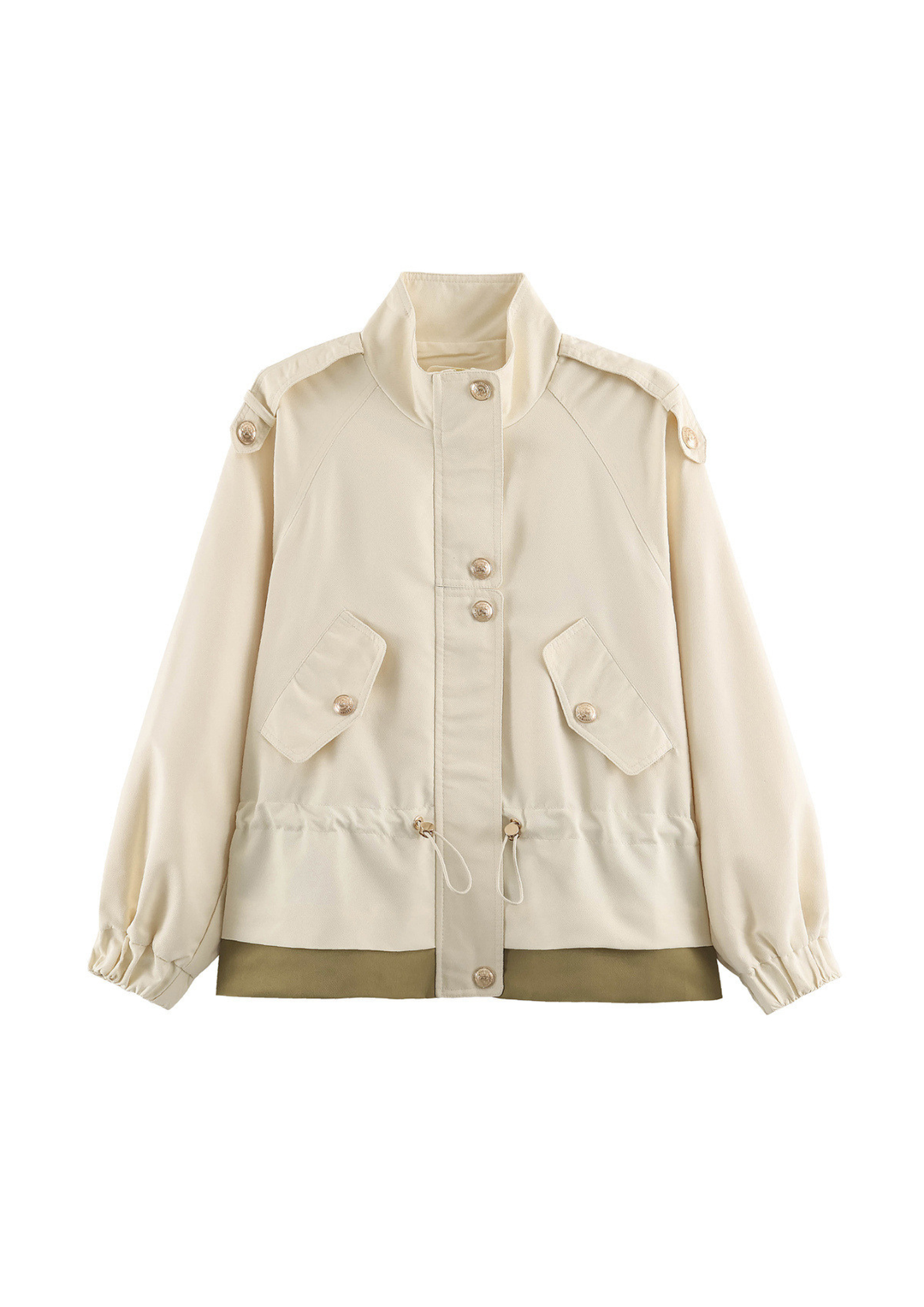 Aurelia Gold Button Utility Jacket