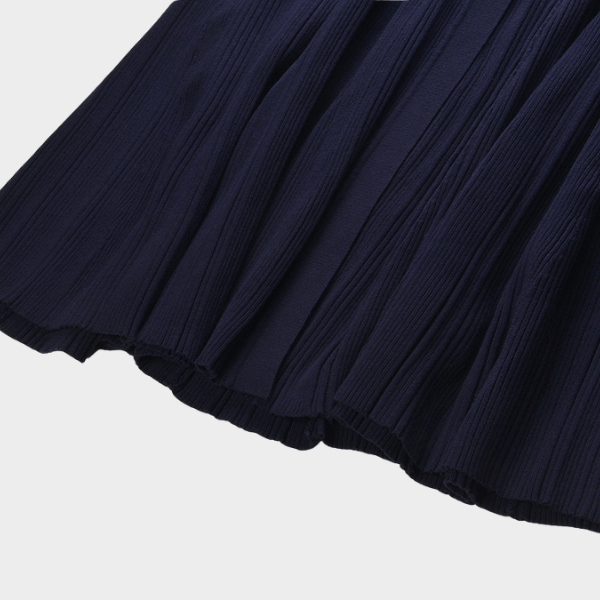 U Neck Elegant Ribbed Maxi Dress