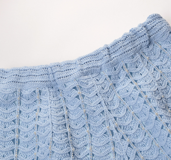 Crochet Knit Top &amp; Shorts Set