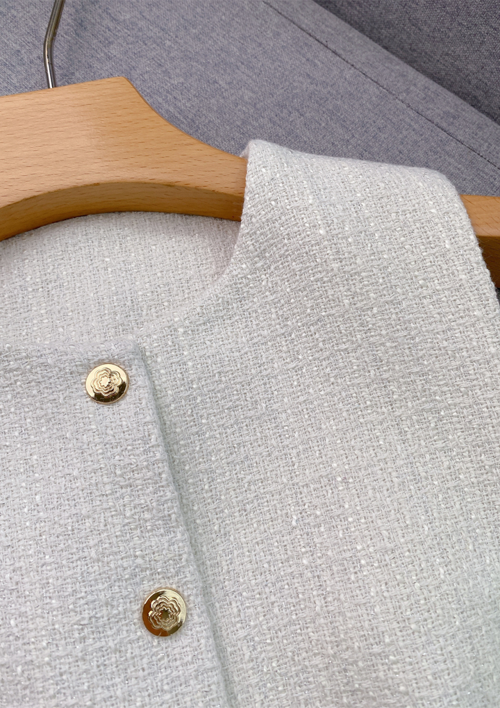 Iris Ivory Tweed Sleeveless Vest Top