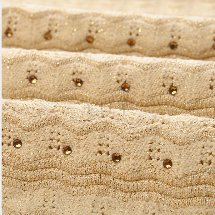 Golden Sand Embellished Knit Maxi Dress