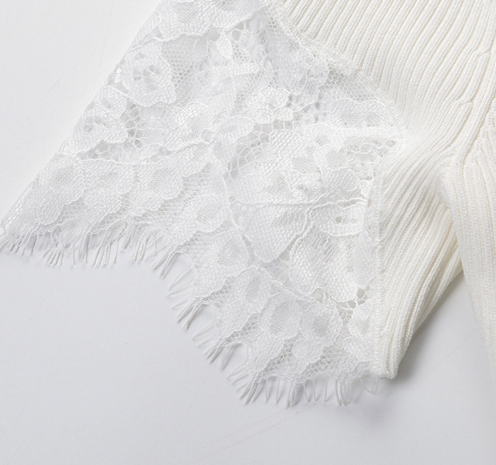 Ivory Lace Ribbed Bodysuit