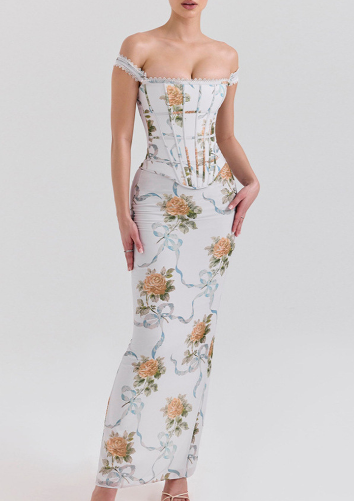 Floral Corset Maxi Dress