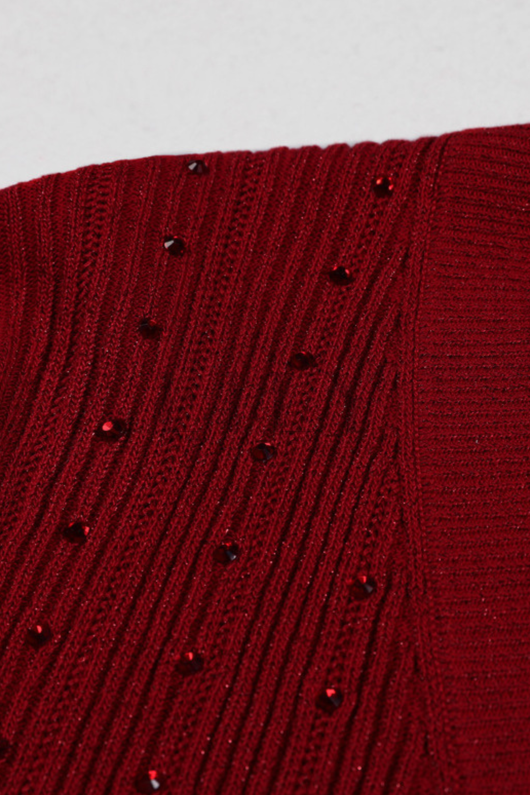 Maribel Contrast Collar Diamond  Knit 3 Piece Set