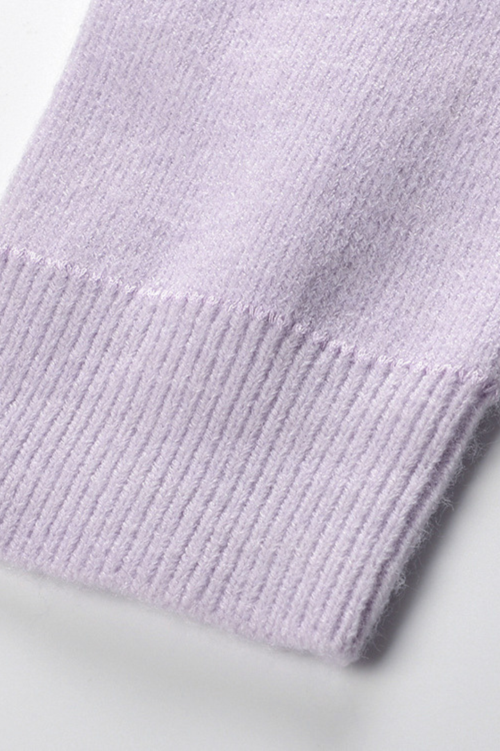 Lavender Luxe Beaded Pearl Knit Cardigan Top