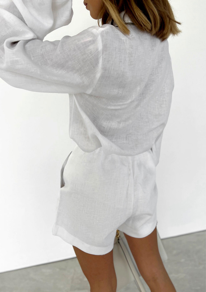 Isla Linen Relaxed Shirt &amp; Shorts Set