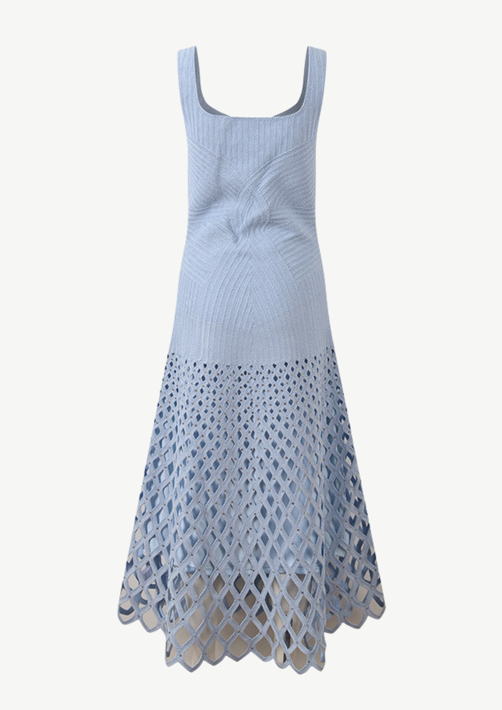 Crystal Embellished Knit Midi Dress