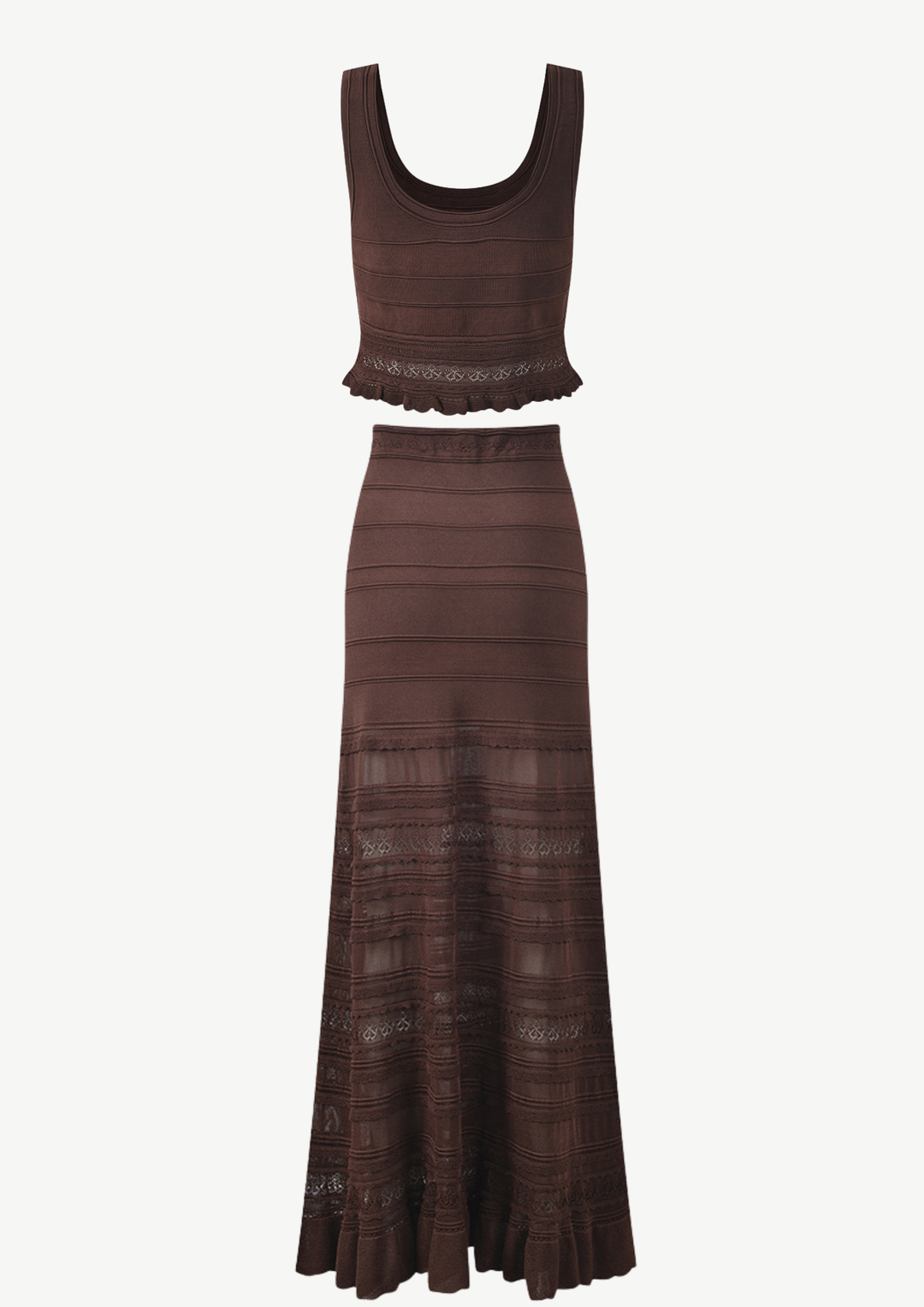 Lace Knit Maxi Skirt Set