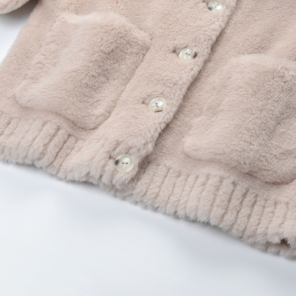 Cozy Lamb Wool Round Neck Jacket