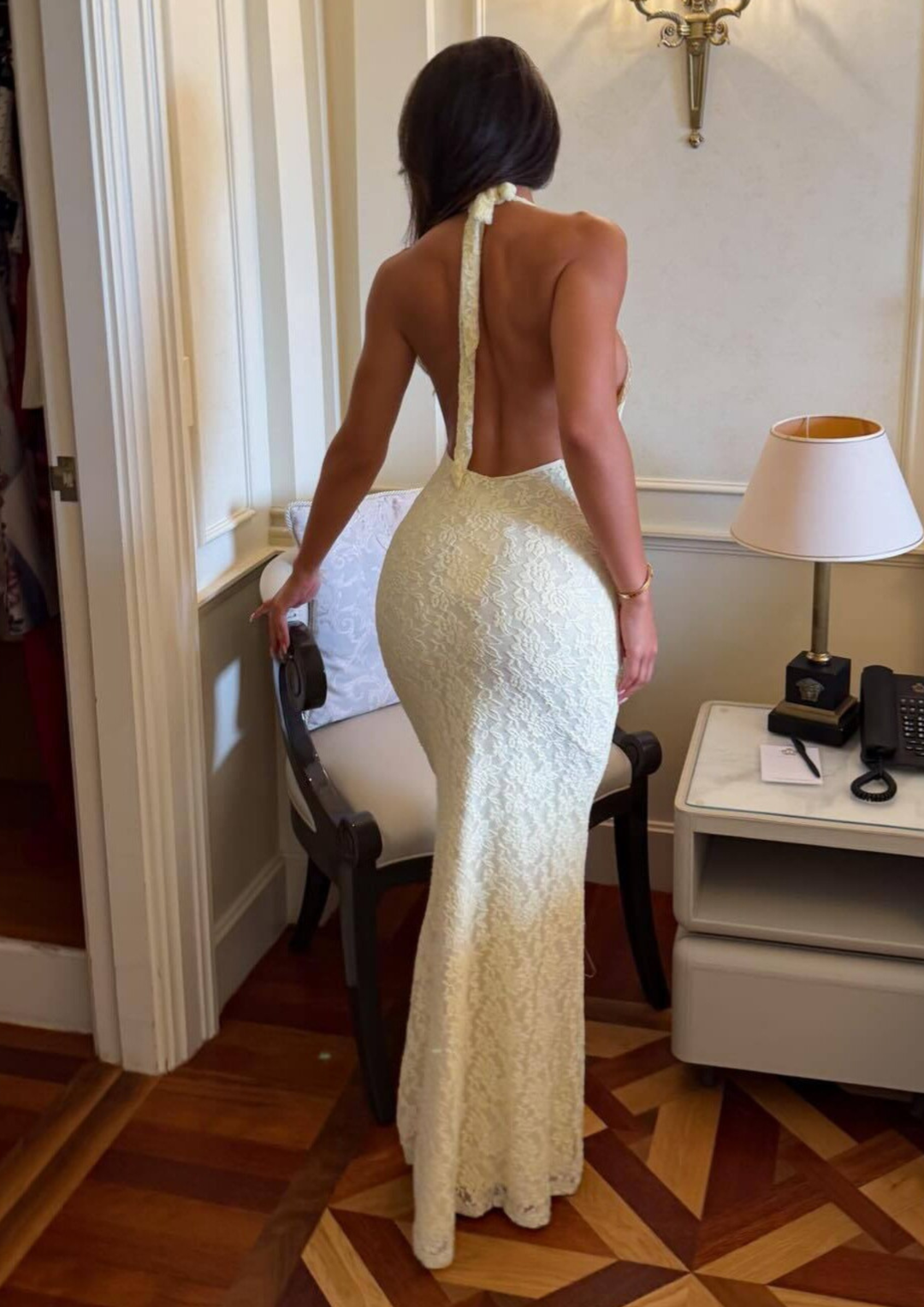 Serena Lace Halter Maxi Dress