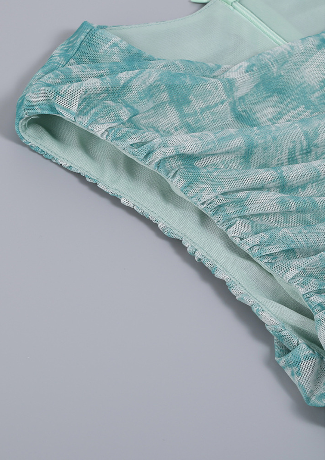 Ocean Mist Ruched Mini Dress