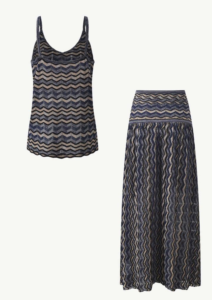 Chevron Knit Cami &amp; Maxi Skirt Set