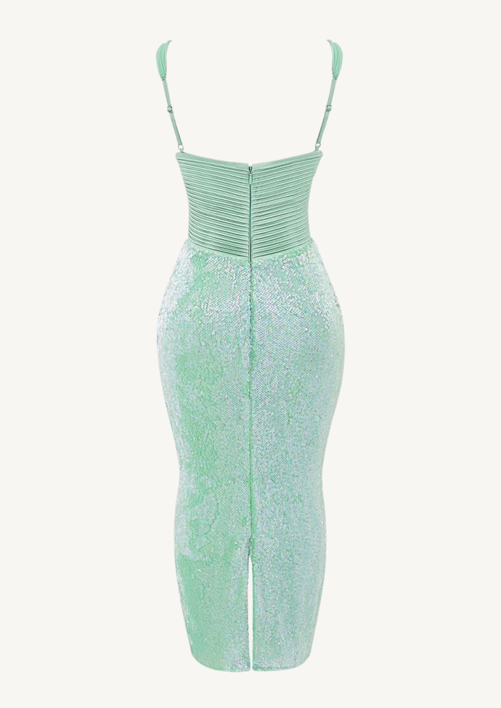Mint Siren Sequin Midi Dress
