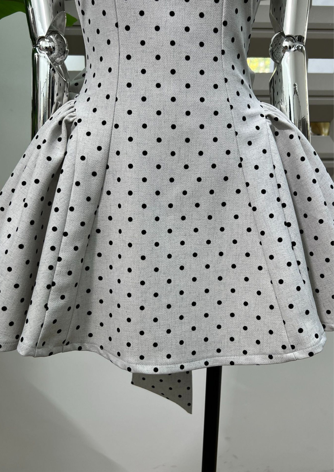 Monroe Bow Back Polka Mini Dress
