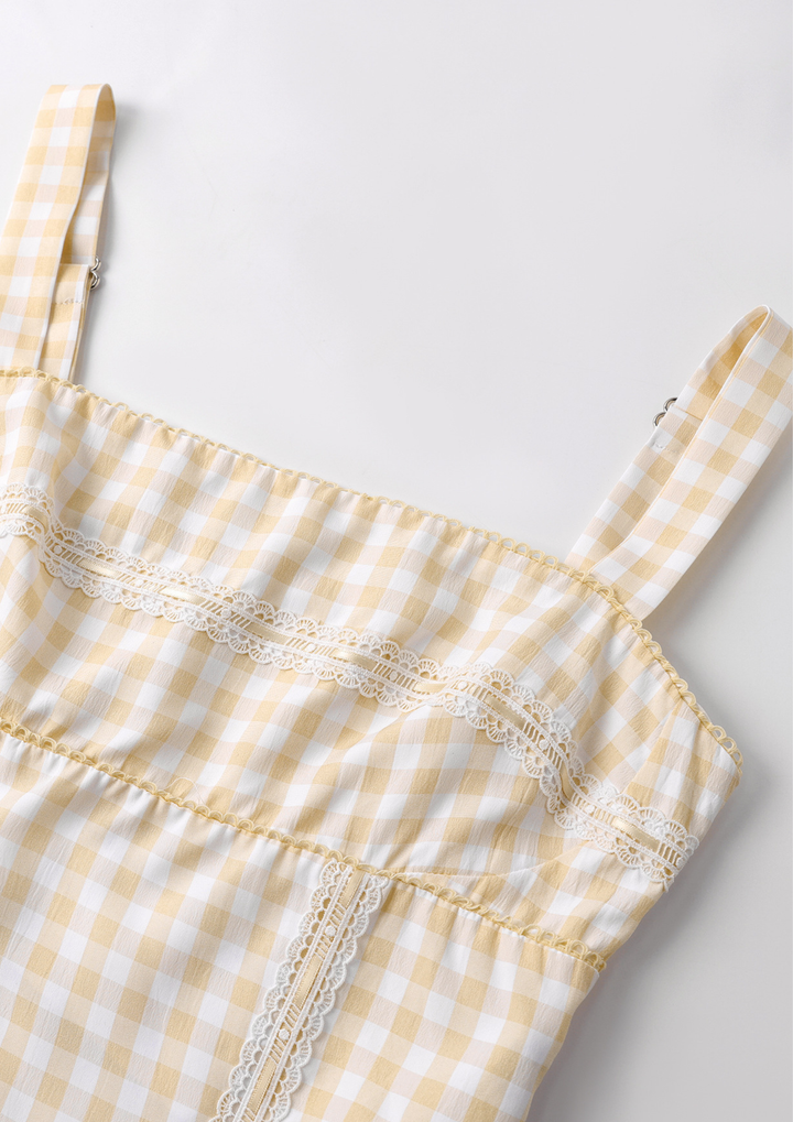 Sunny Gingham Corset Crop Top