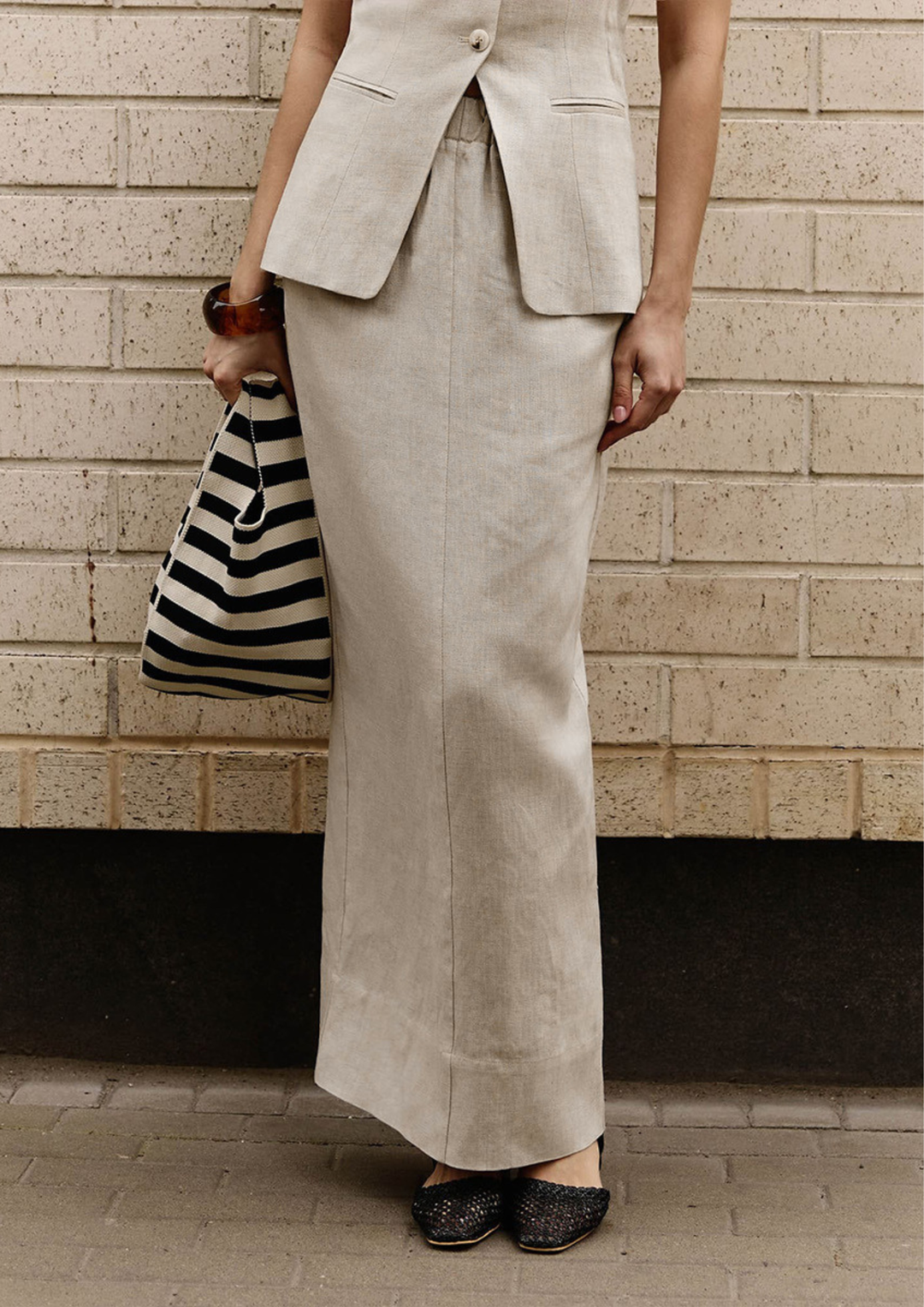 Natural Muse Linen Maxi Set