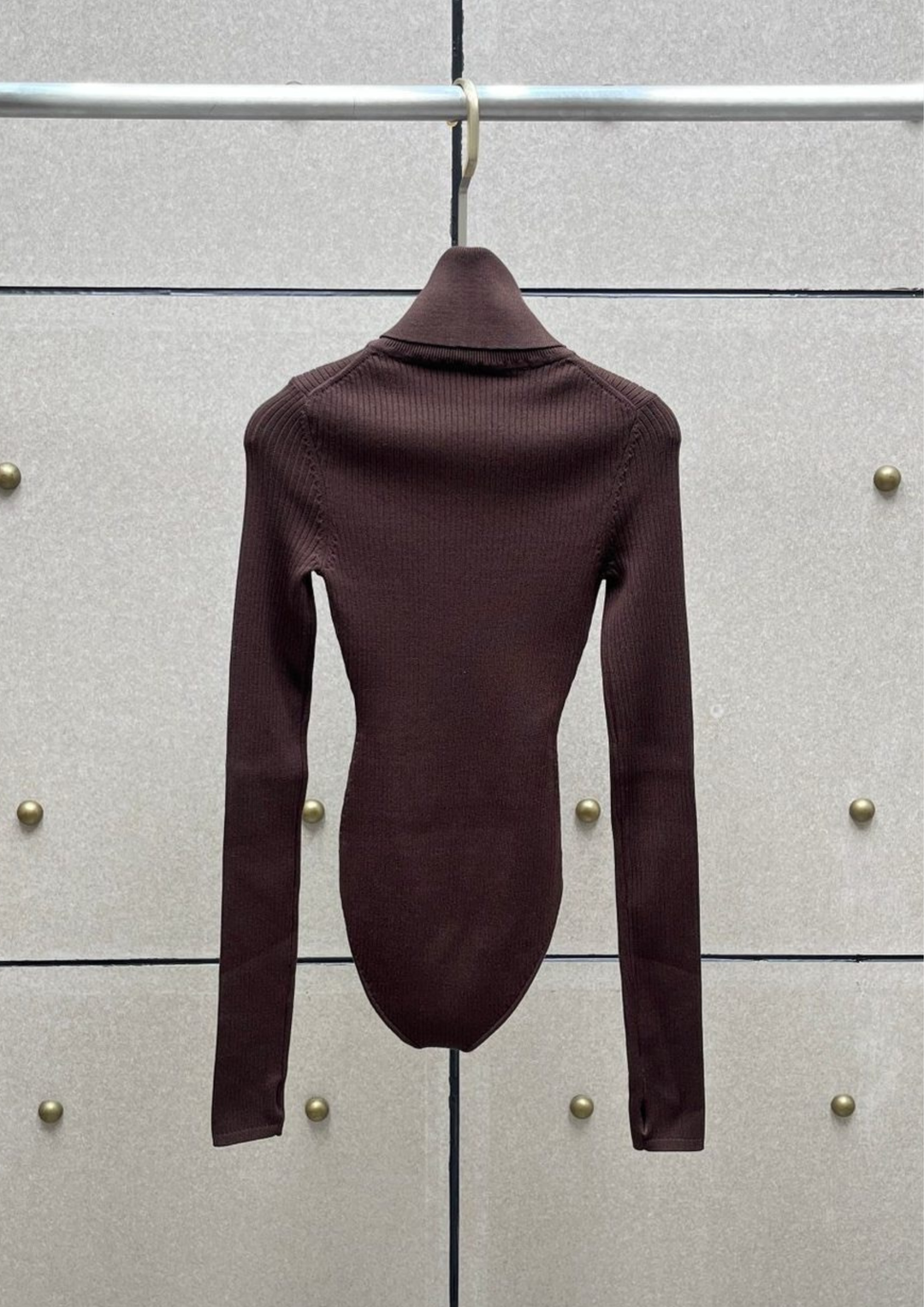 Soft Wool Knit Turtleneck Bodysuit