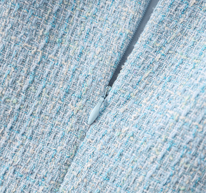 Sky Blue Tweed Shift Dress