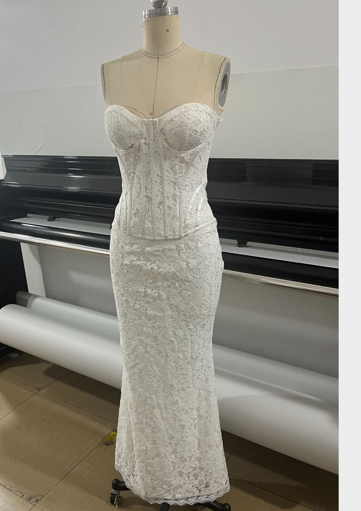 Ivory Lace Corset Maxi Dress