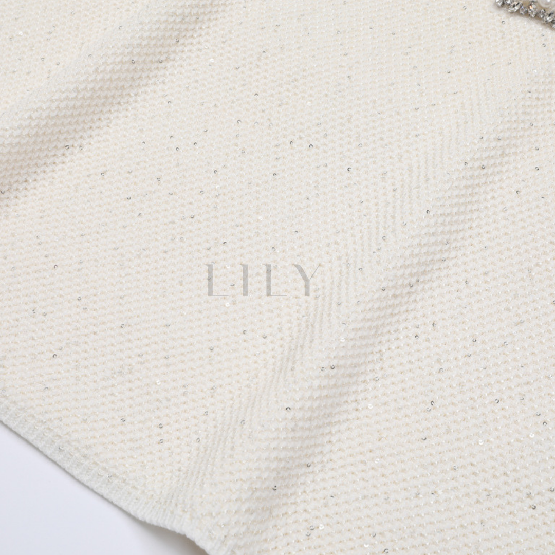 Averly pearl Luxe Sequin Knit Sparkle Mini Dress