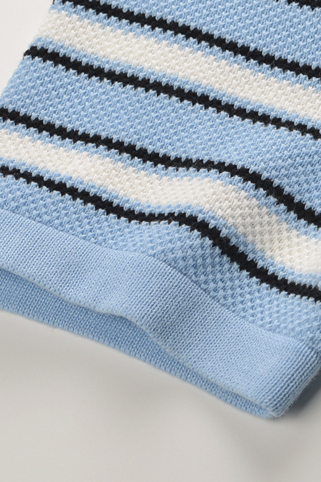 Mykonos Stripe Viscose Knit Polo Top