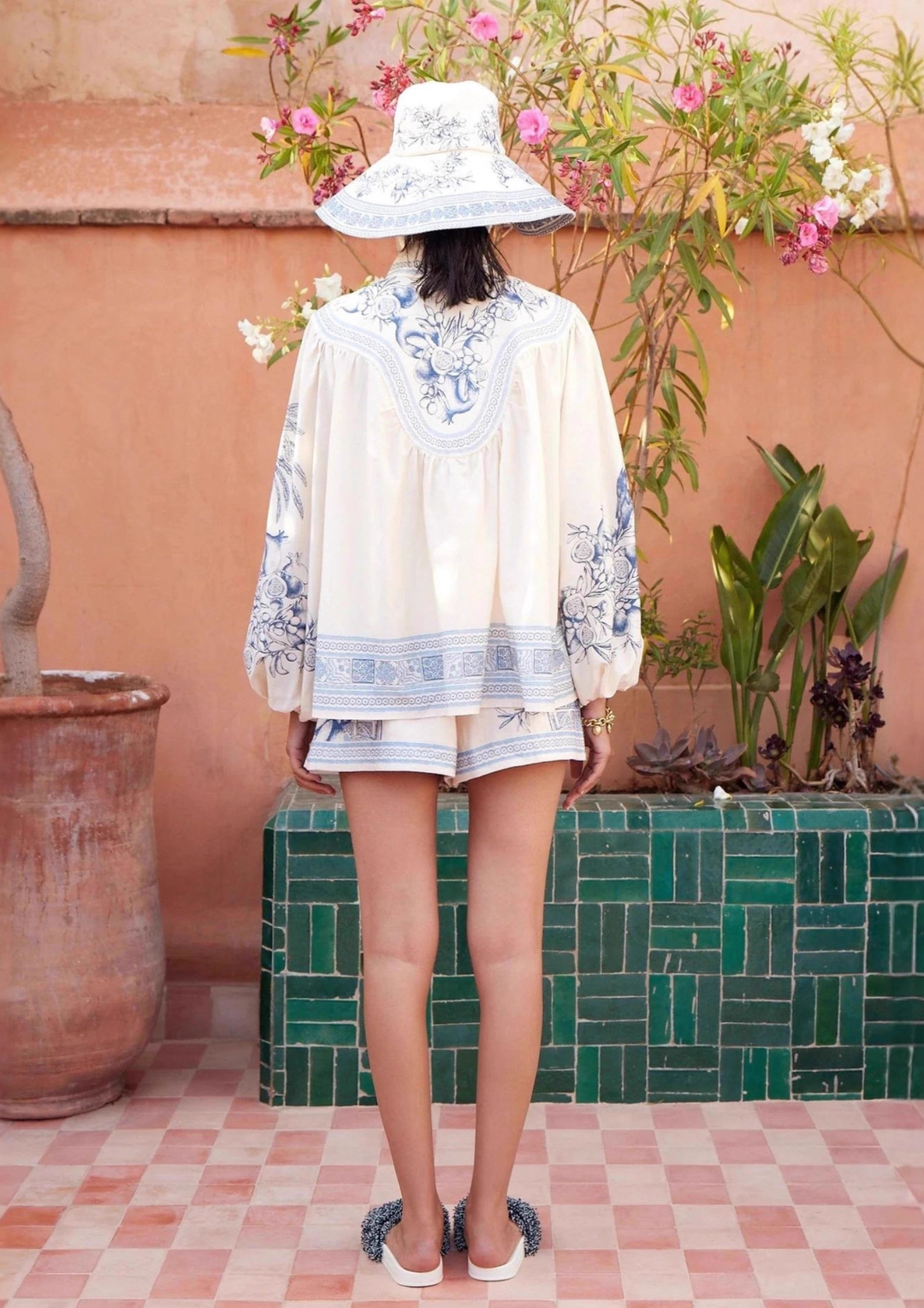 Santorini Toile Blouse &amp; Shorts Set