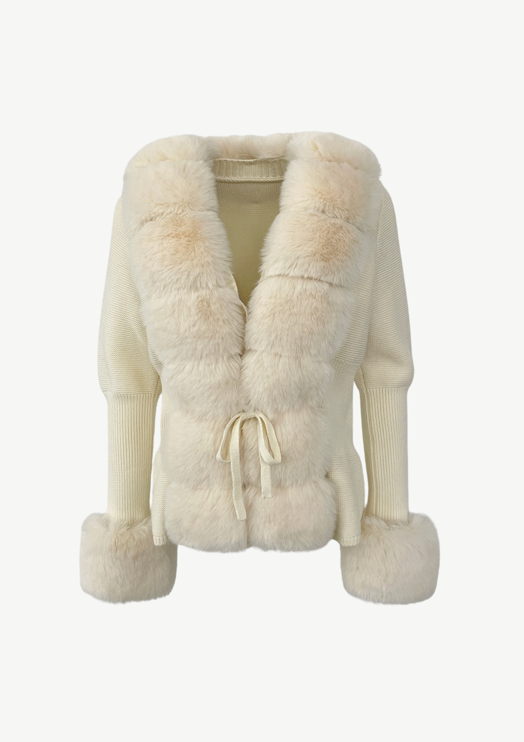 Elara Fur Trim Knit Cardigan