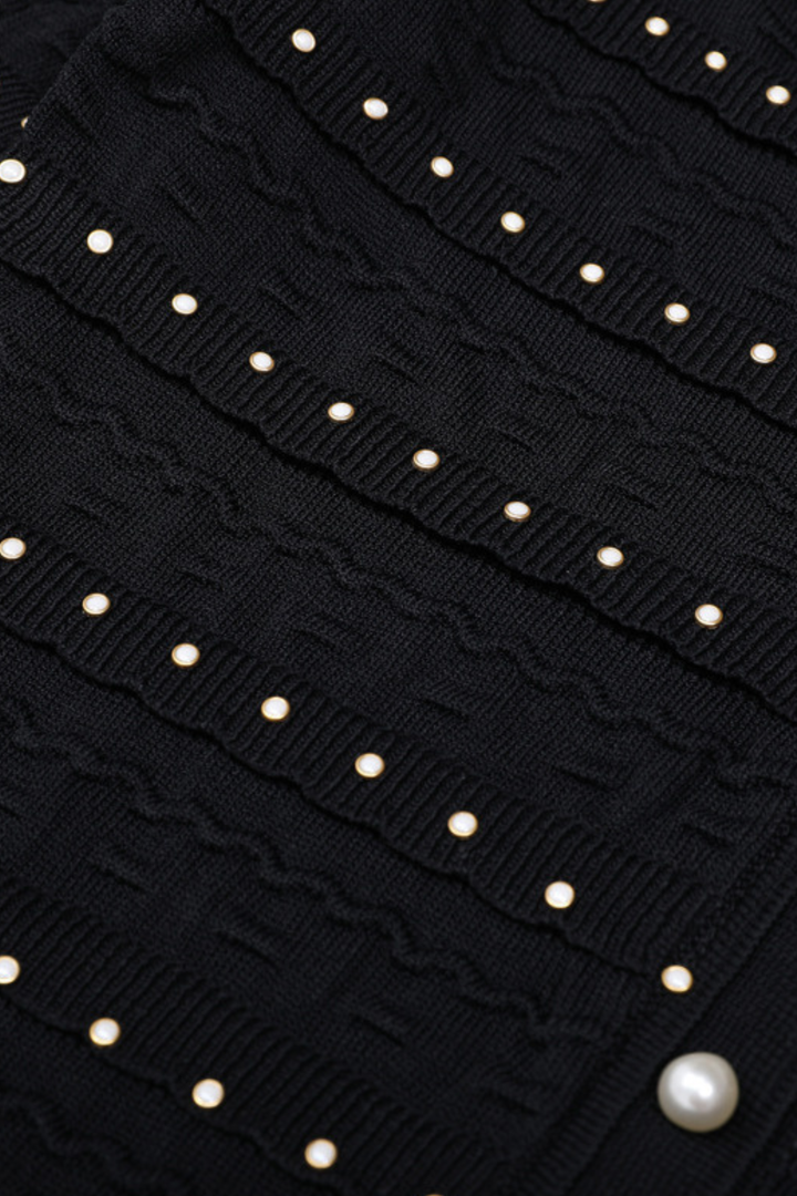 Elegant Pearl V Neck Maxi Dress